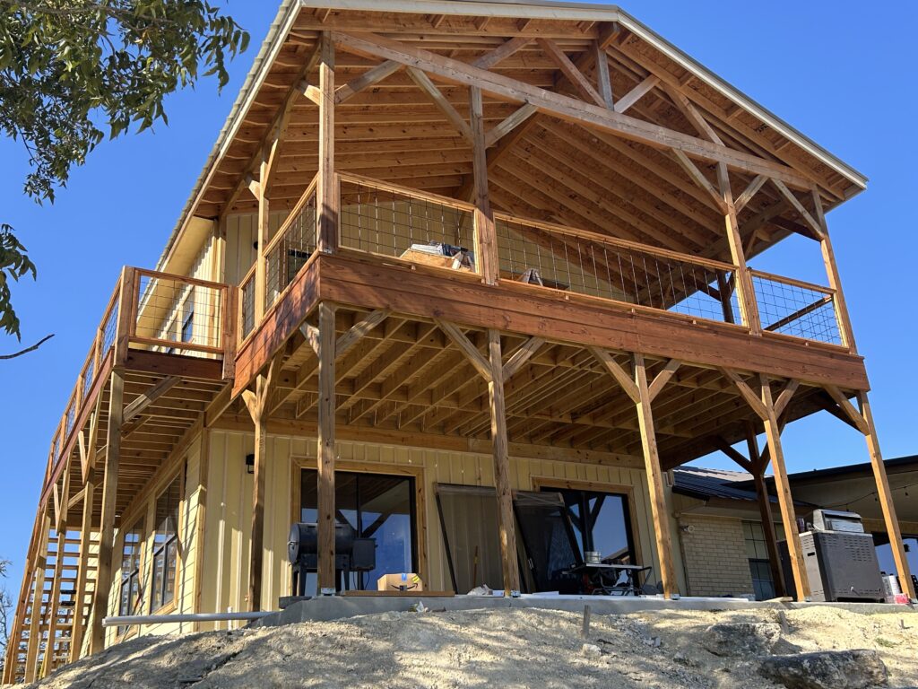 A brand new mega deck constructed and installed by the most trust contractor in Bandera - Bandera Construction Co.